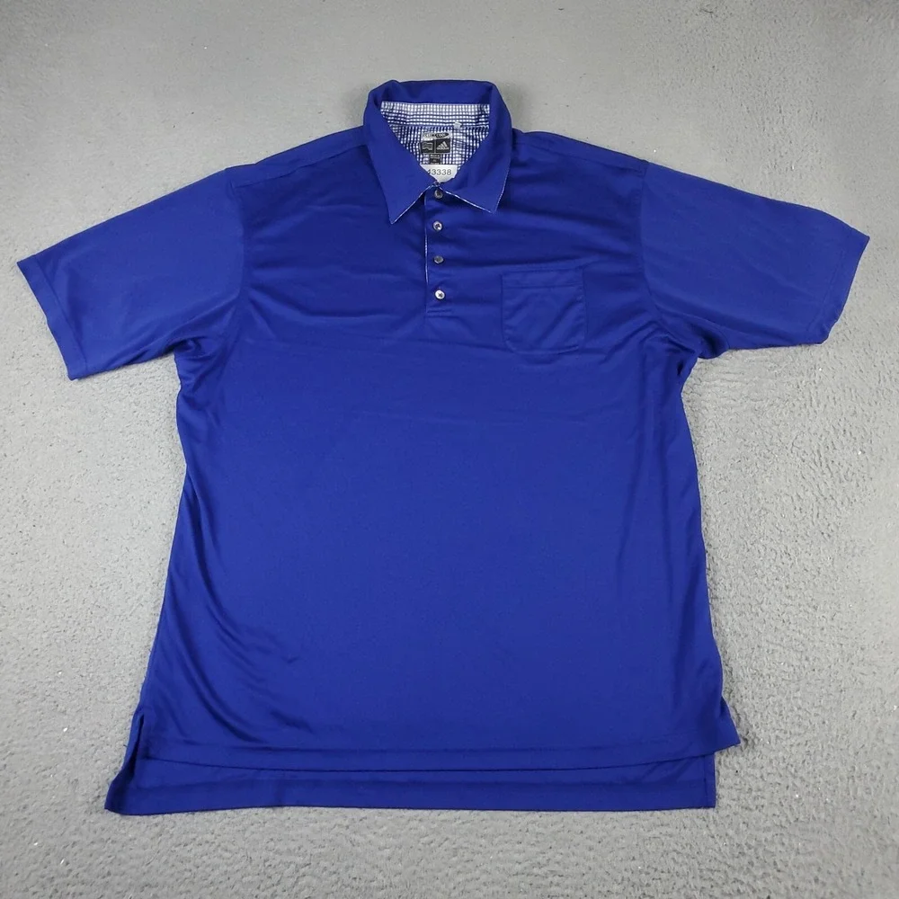 Adidas Polo Shirt Mens XL Blue Golf Casual Short Sleeve ClimaCool